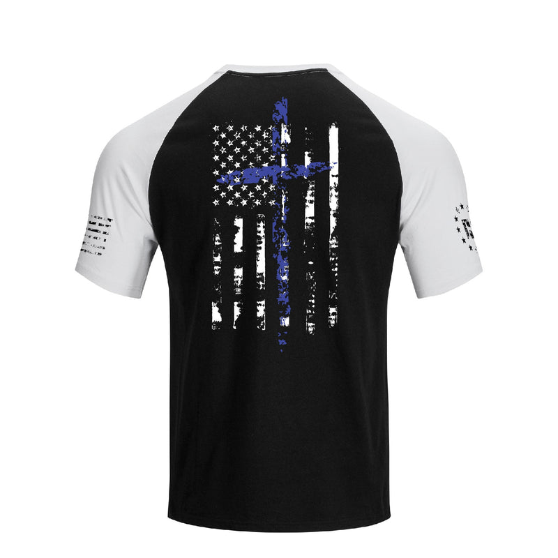 USA FLAG CROSS GRAPHIC TEE