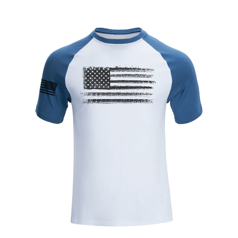 USA FLAG 100% COTTON RAGLAN GRAPHIC TEE