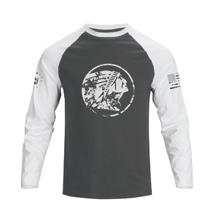 NATIVE AMERICAN RAGLAN GRAPHIC LONG SLEEVE T-SHIRT