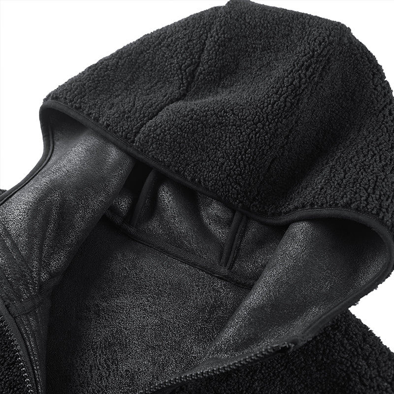 POLAR LEATHER REVERSIBLE HOODED FLEECE JACKETS
