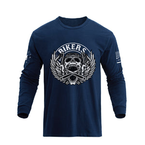 SKULL BIKER GRAPHIC LONG SLEEVE T-SHIRT