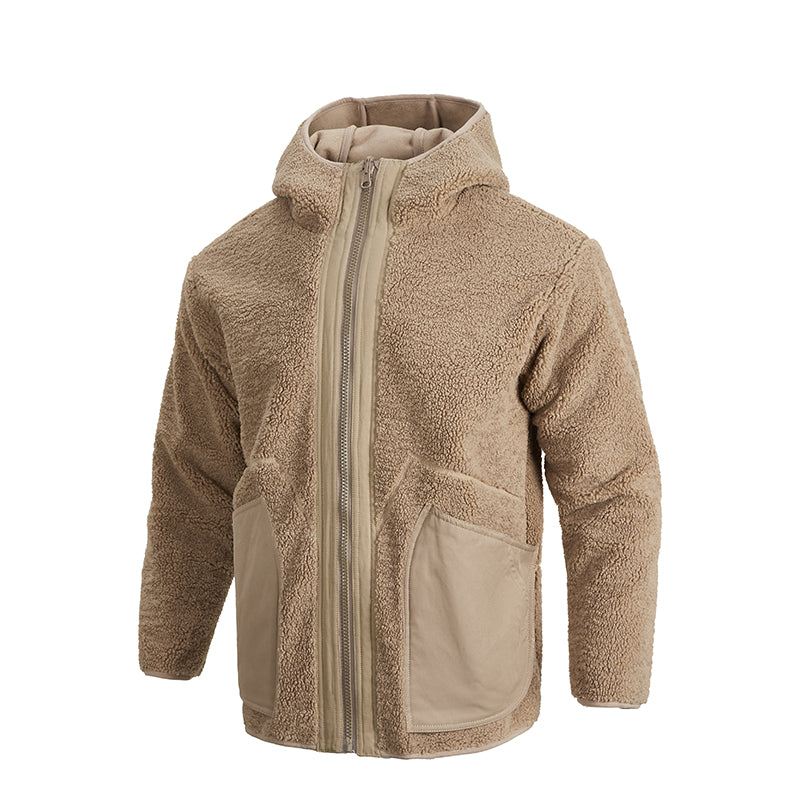 POLAR LEATHER REVERSIBLE HOODED FLEECE JACKETS