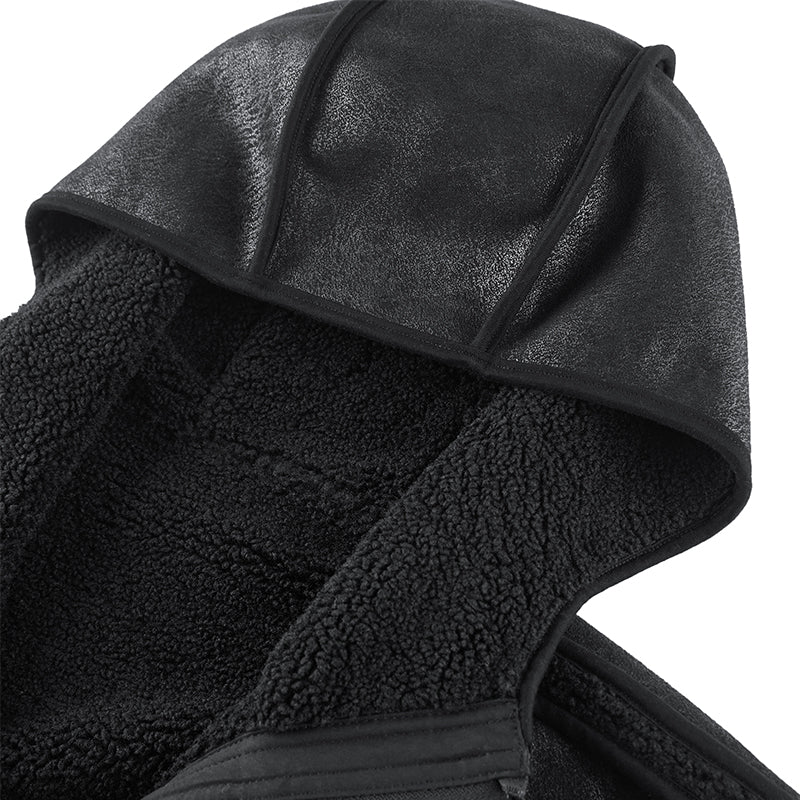 POLAR LEATHER REVERSIBLE HOODED FLEECE JACKETS