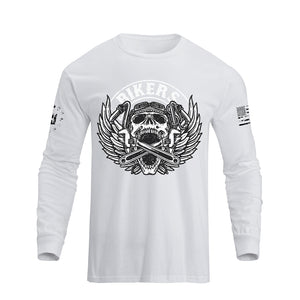 SKULL BIKER GRAPHIC LONG SLEEVE T-SHIRT