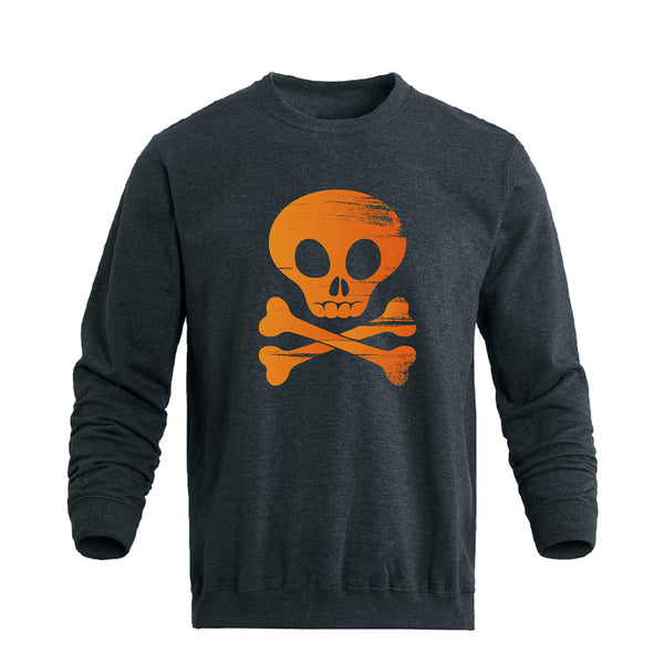 Sudadera 100% algodón con estampado de calavera y ajuste relajado para hombre