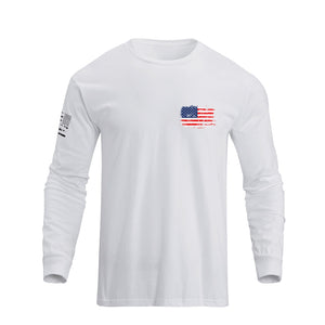 STATUE OF LIBERTY USA FLAG GRAPHIC LONG SLEEVE T-SHIRT