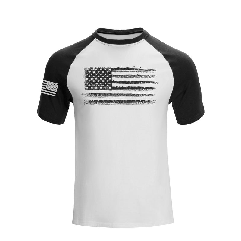 USA FLAG 100% COTTON RAGLAN GRAPHIC TEE