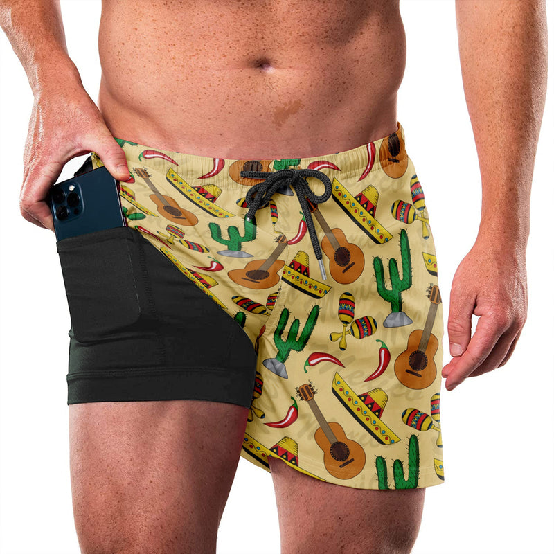 CINCO DE MAYO QUICKDRY POCKET 2 IN 1 7'' INSEAM RUNNING SHORTS