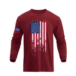 USA FLAG GRAPHIC LONG SLEEVE T-SHIRT