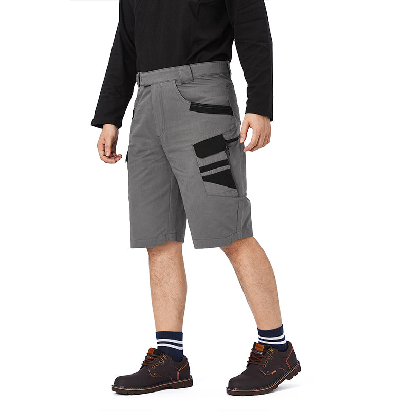 COLORBLOCK SKULL ZIPPER 11'' INSEAM CARGO SHORTS WITH BELT