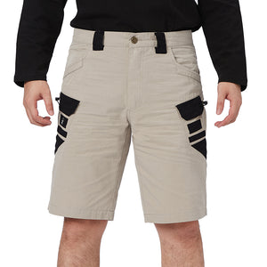 SKULL ZIPPER COLORBLOCK 11'' INSEAM CARGO SHORTS WITH BELT