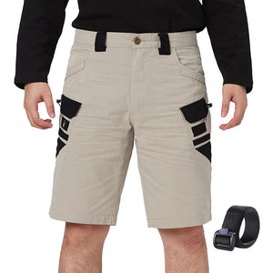 SKULL ZIPPER COLORBLOCK 11'' INSEAM CARGO SHORTS WITH BELT