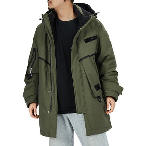 POCKETS WORKWEAR HOODED DOWN JACKET
