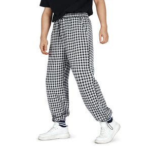 POCKETS PLAID DRAWSTRING PANTS