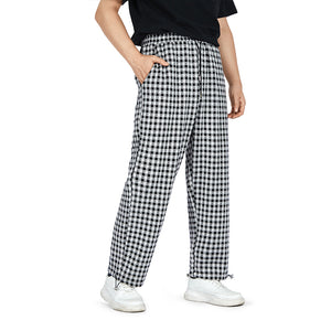 POCKETS PLAID DRAWSTRING PANTS