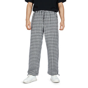 POCKETS PLAID DRAWSTRING PANTS