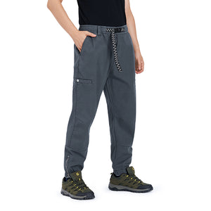 POCKETS FLEECE ZIPPER PANTS