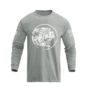 100% COTTON NATIVE AMERICAN GRAPHIC LONG SLEEVE T-SHIRT