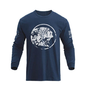 100% COTTON NATIVE AMERICAN GRAPHIC LONG SLEEVE T-SHIRT