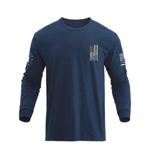 USA FLAG CROSS GRAPHIC LONG SLEEVE T-SHIRT