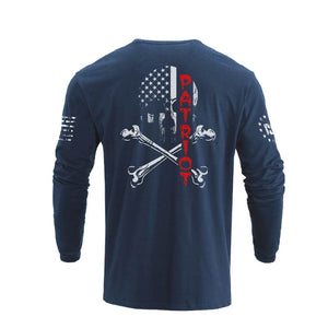 PATRIOT SKULL GRAPHIC LONG SLEEVE T-SHIRT