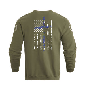 USA FLAG CROSS SWEATSHIRT