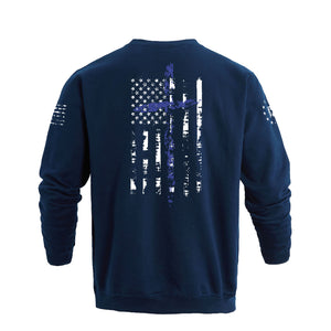 USA FLAG CROSS SWEATSHIRT