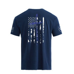 USA FLAG CROSS GRAPHIC TEE