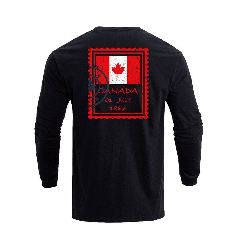 CANADIAN STAMP  GRAPHIC LONG SLEEVE T-SHIRT