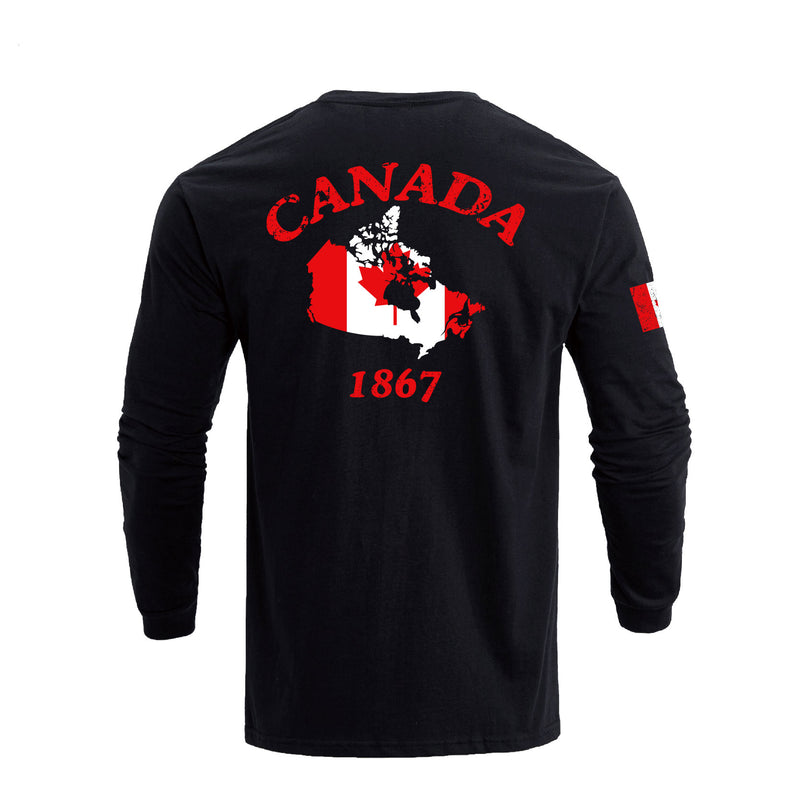 CANADIAN FLAG GRAPHIC LONG SLEEVE T-SHIRT