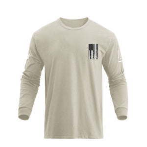 USA FLAG CROSS GRAPHIC LONG SLEEVE T-SHIRT