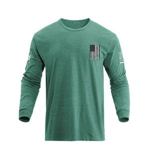 USA FLAG CROSS GRAPHIC LONG SLEEVE T-SHIRT