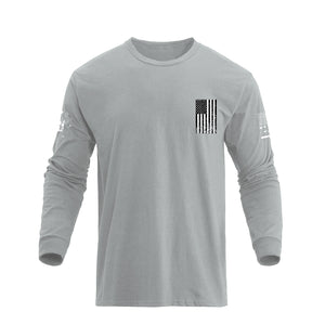 USA FLAG CROSS GRAPHIC LONG SLEEVE T-SHIRT