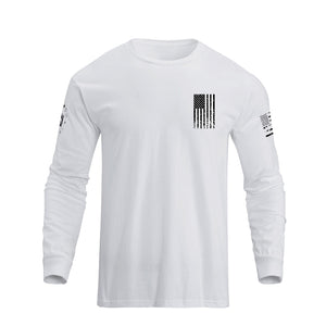 USA FLAG CROSS GRAPHIC LONG SLEEVE T-SHIRT