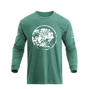 100% COTTON NATIVE AMERICAN GRAPHIC LONG SLEEVE T-SHIRT