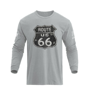 Camiseta con gráfico de manga larga Route 66 para hombre