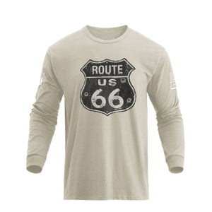 Camiseta con gráfico de manga larga Route 66 para hombre