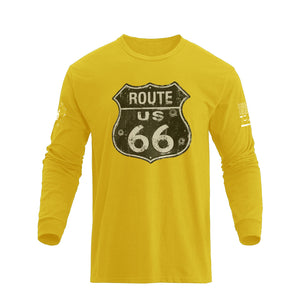 Camiseta con gráfico de manga larga Route 66 para hombre