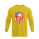 USA FLAG SHIELD SKULL GRAPHIC LONG SLEEVE T-SHIRT