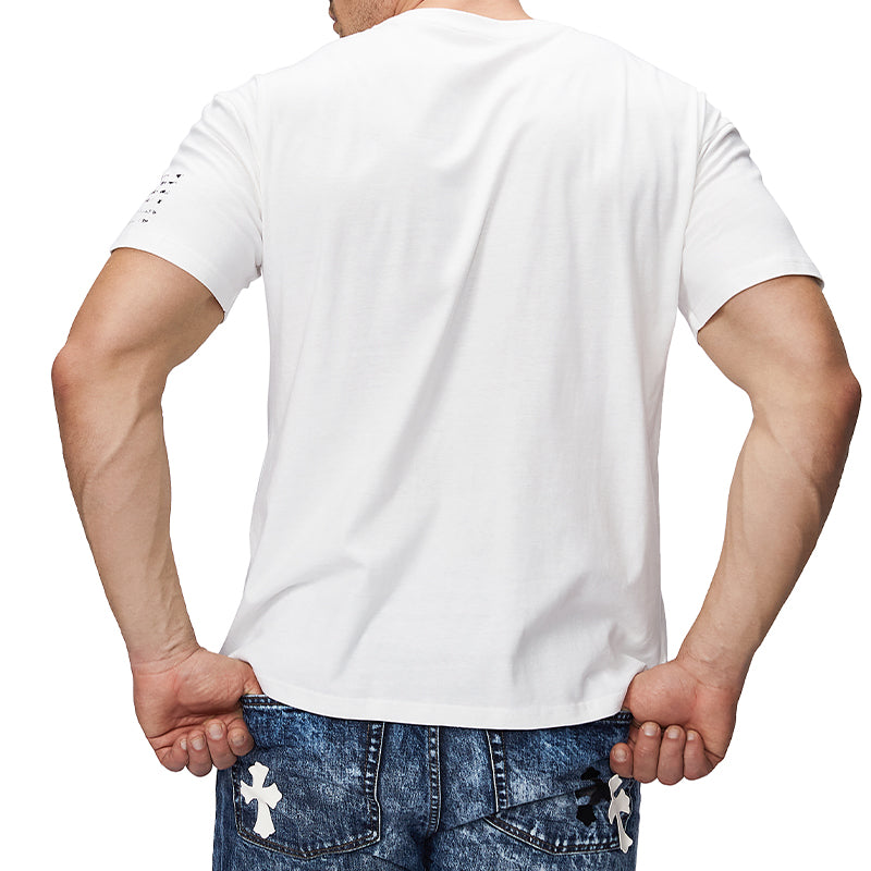 Men's 100% Cotton Classic Route 66 Graphic Short Sleeve T-Shirt