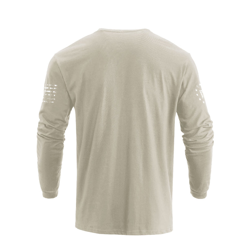 Camisetas de manga larga con calavera guerrera de ajuste relajado 100% algodón para hombre