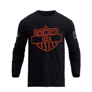 USA SHIELD GRAPHIC LONG SLEEVE T-SHIRT