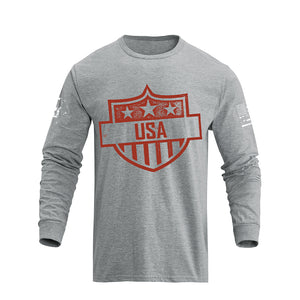 USA SHIELD GRAPHIC LONG SLEEVE T-SHIRT