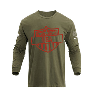 USA SHIELD GRAPHIC LONG SLEEVE T-SHIRT