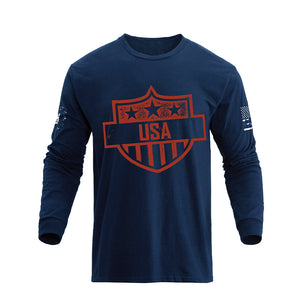 USA SHIELD GRAPHIC LONG SLEEVE T-SHIRT