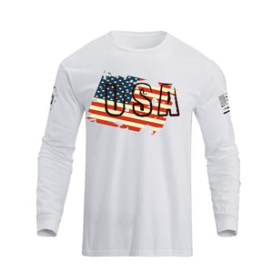 USA FLAG GRAPHIC LONG SLEEVE T-SHIRT