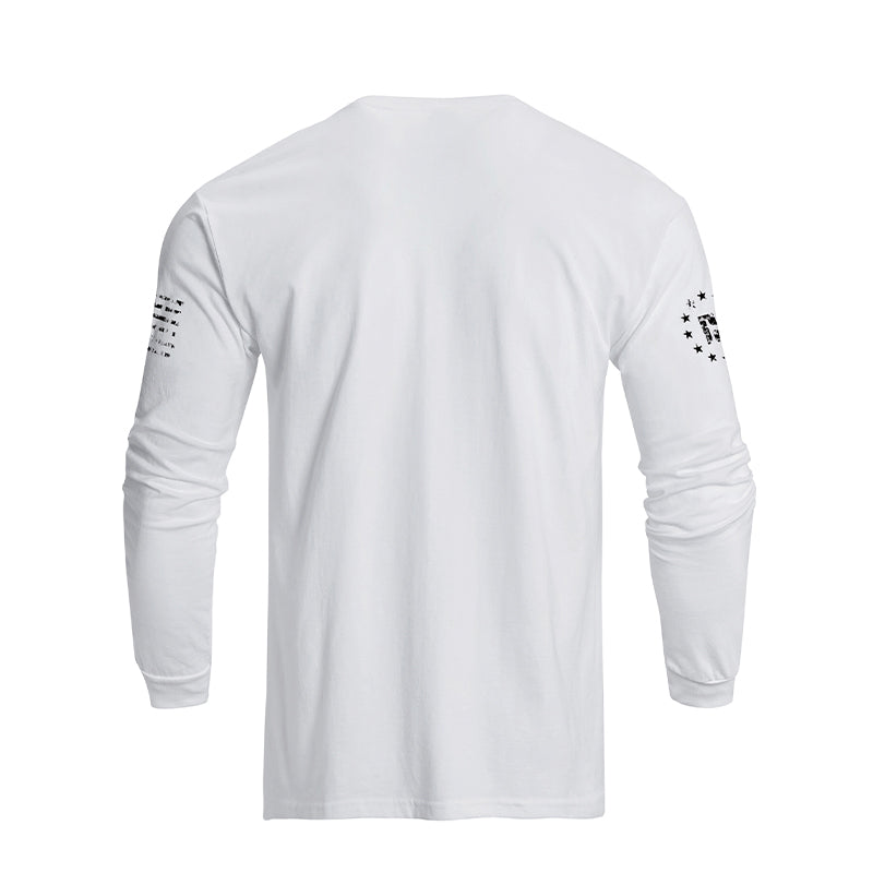 Camiseta de manga larga con estampado de la estatua de la libertad de EE. UU. 100% algodón de ajuste relajado para hombre