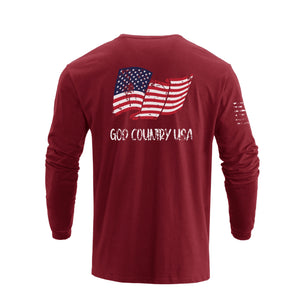 USA FLAG GRAPHIC LONG SLEEVE T-SHIRT