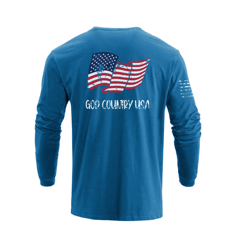 USA FLAG GRAPHIC LONG SLEEVE T-SHIRT