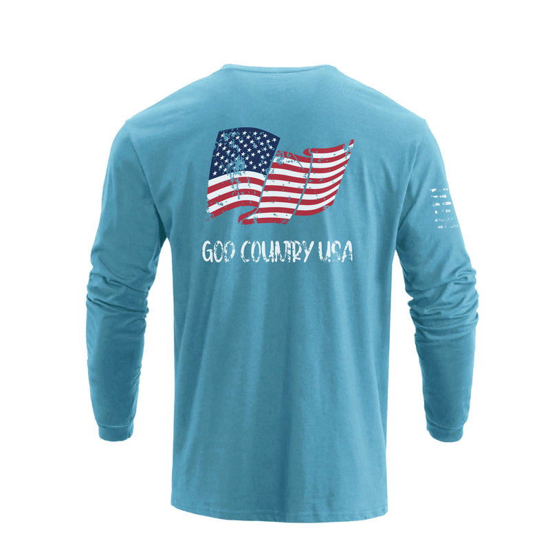 USA FLAG GRAPHIC LONG SLEEVE T-SHIRT